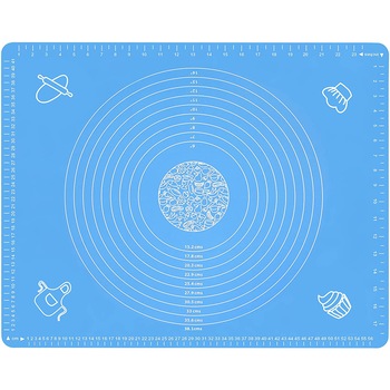 Covoras din silicon alimentar, awwaline®, albastru, rezistent la temperaturi ridicate, ideal pentru framantat aluat, 65 x 45 cm Covoras din silicon alimentar, awwaline®, albastru, rezistent la temperaturi ridicate, ideal pentru framantat aluat, 65 x 45 cm