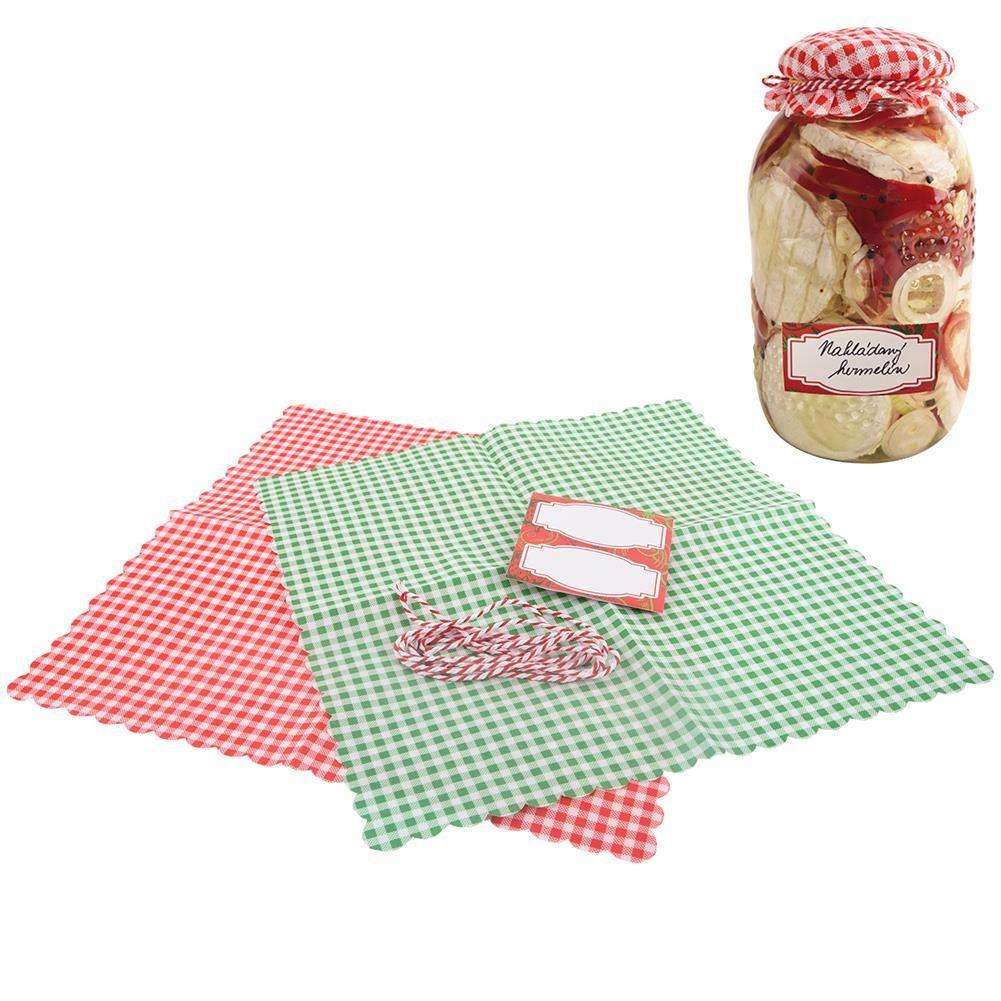 Set 2 etichete si servetele decor borcan, Orion, 28x28 cm, Multicolor