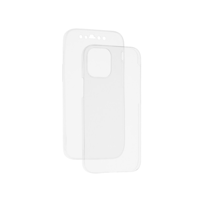 Husa de protectie acoperire 360 pentru iPhone 13 Mini, display si spate, Transparent, KOF-BBL3411
