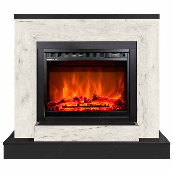 Semineu electric, Masomi, Apolin 26 & Loran-23 Color' 1600 W, Antracit / Stejar alb, 109*95*30 cm