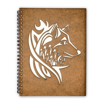 Agenda Lemn Decupata A5 80 file - Cap de caine Agenda Lemn Decupata A5 80 file - Cap de caine