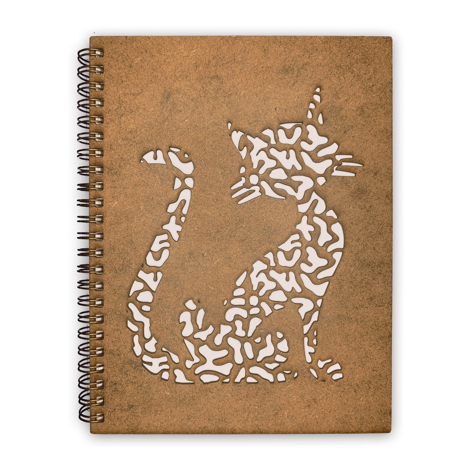 Agenda Lemn Decupata A5 80 file - Silueta pisica