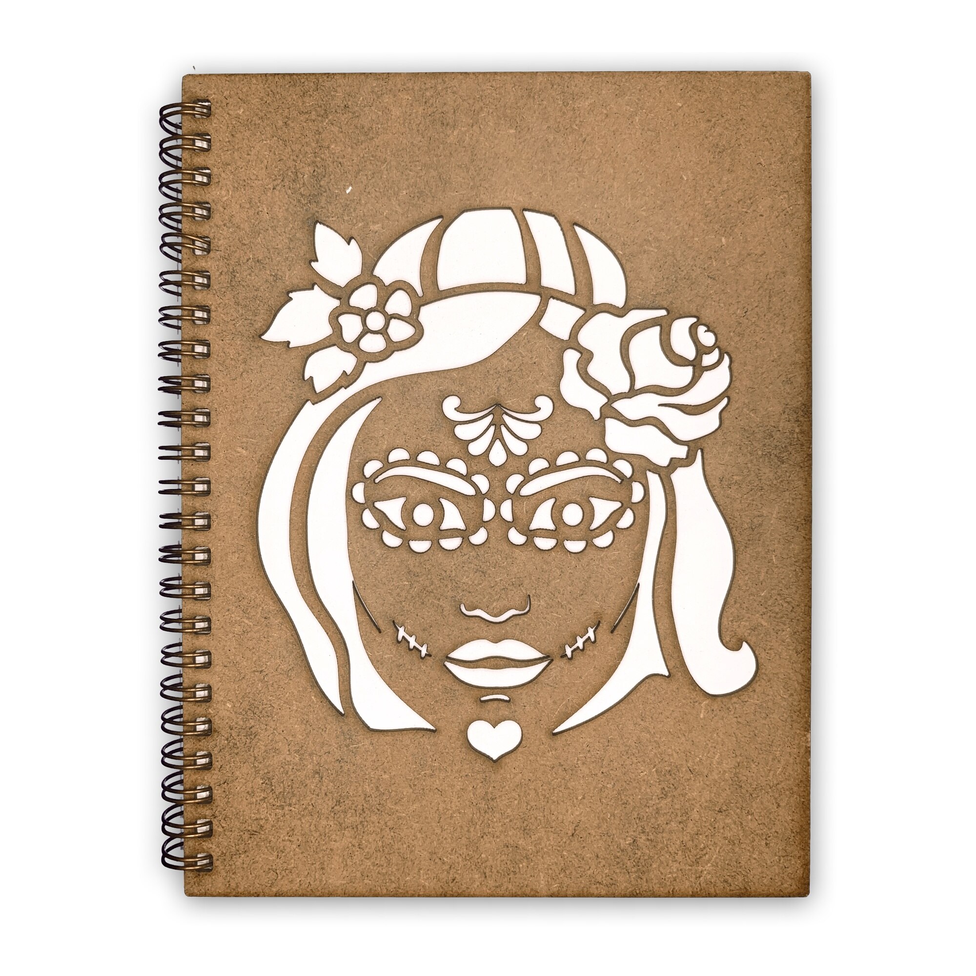 Agenda Lemn Decupata A5 80 file - Fata Dios de los Muertos