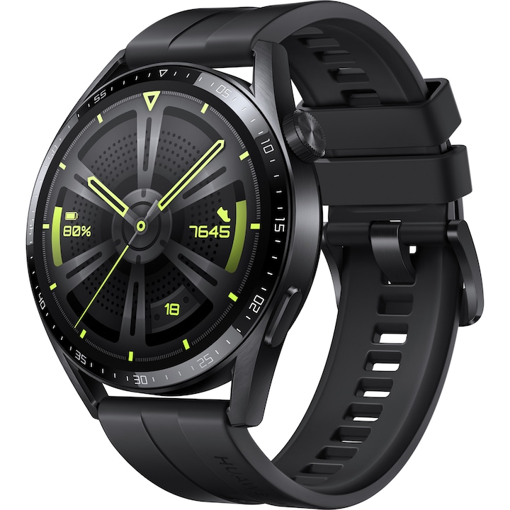 Часовник Smartwatch Huawei Watch GT3, 46 мм, Active Edition, Fluoroelastomer Strap, Black