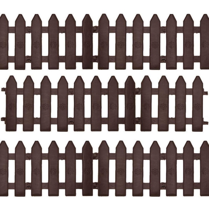 Градинска ограда, Vilde, 10 части, 20x15 см, кафява