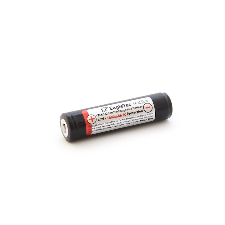 EagTac Eagletac 17650 újratölthető akkumulátor, 1600mah, 3A, 3.7V, védett