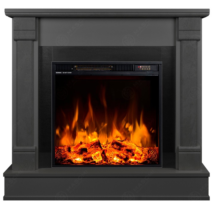 Semineu electric, Masomi, Diplomat 23 & Frank-20' 1600 W, Beton intunecat, 97*88*27 cm