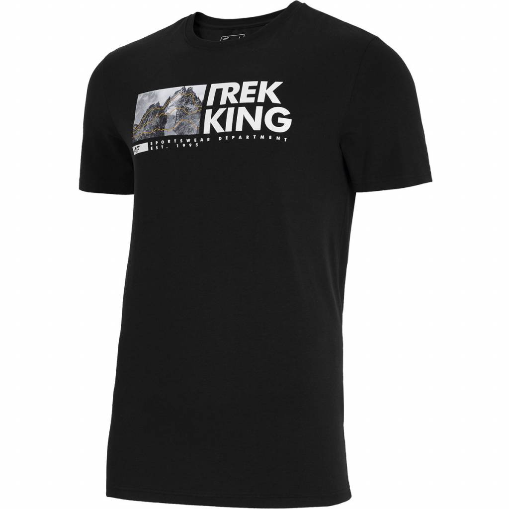 Tricou barbati 4F, H4L21-TSM060, Bumbac, Negru, M
