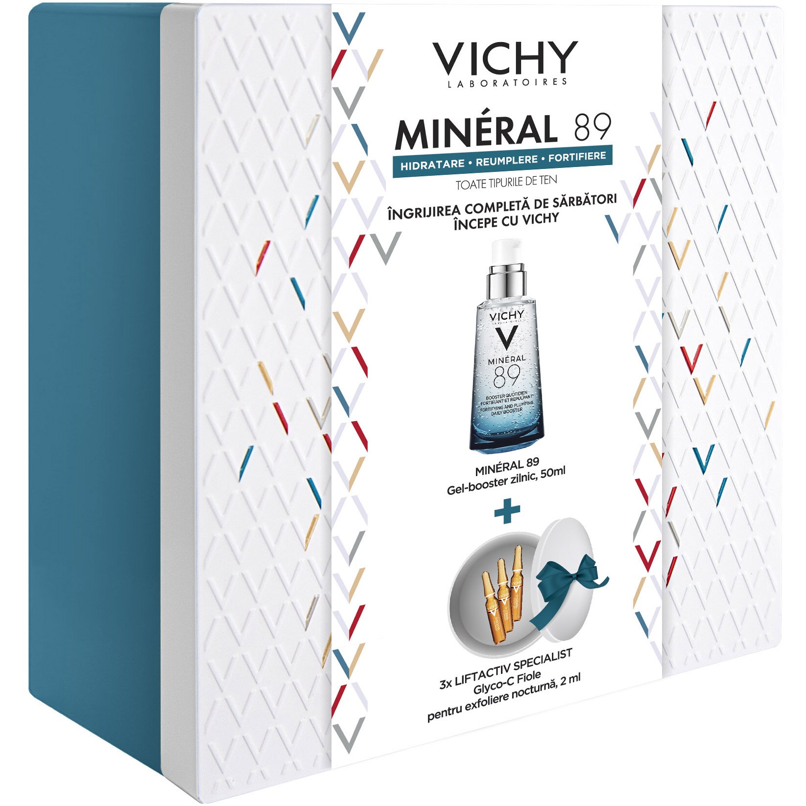 Gel-booster zilnic Vichy Mineral 89 cu efect de hidratare, fortifiere si reumplere, cu acid hialuronic, 50ml, edtitie Craciun