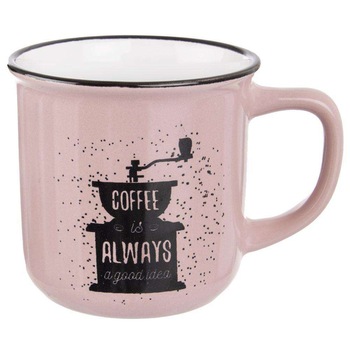 Cana cafea/ceai, Orion, Ceramica, 370 ml, Roz Cana cafea/ceai, Orion, Ceramica, 370 ml, Roz