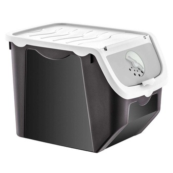 Recipient depozitare legume, Orion, Plastic, 12 L, Gri/Alb Recipient depozitare legume, Orion, Plastic, 12 L, Gri/Alb