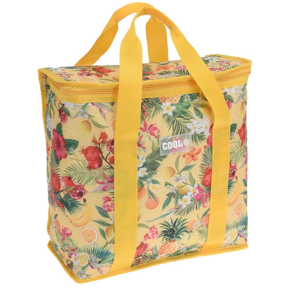 Geanta termica, COOL, Poliester, 16 L, Model floral, Multicolor
