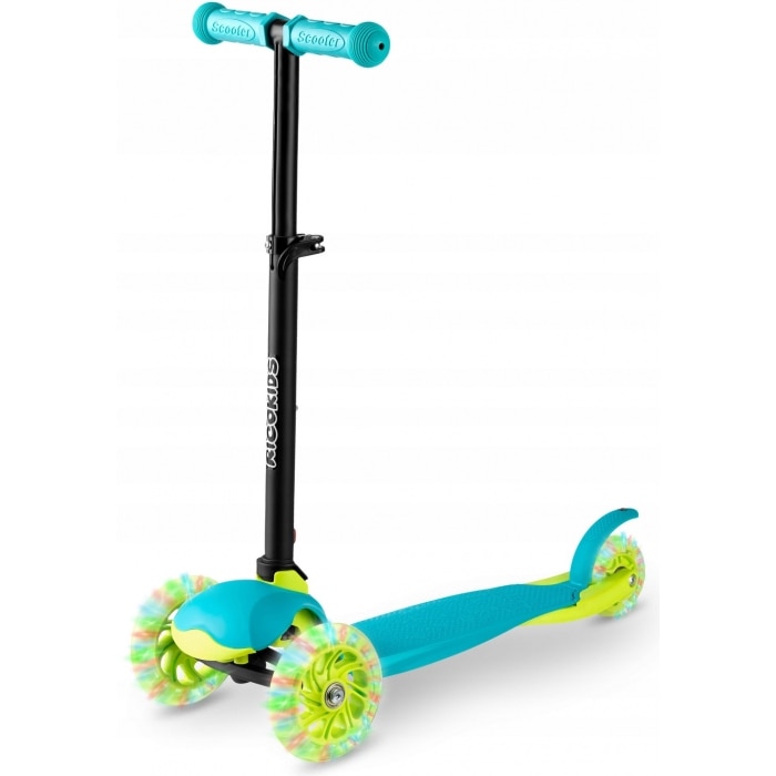 Trotineta cu roti cu led ricokids loco 765103 - turcoaz