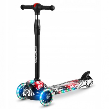 Trotineta cu roti cu led ricokids piko 765010 - negru - alb - rosu Trotineta cu roti cu led ricokids piko 765010 - negru - alb - rosu