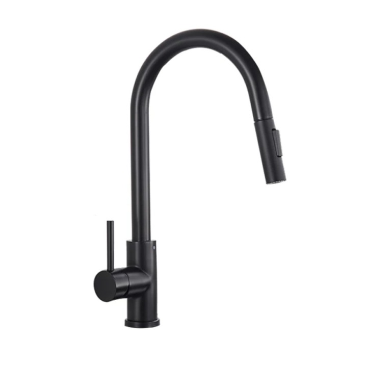 Blackswan Konyhai mosogató csaptelep, M35 típus, fekete modell, mérete 42 cm