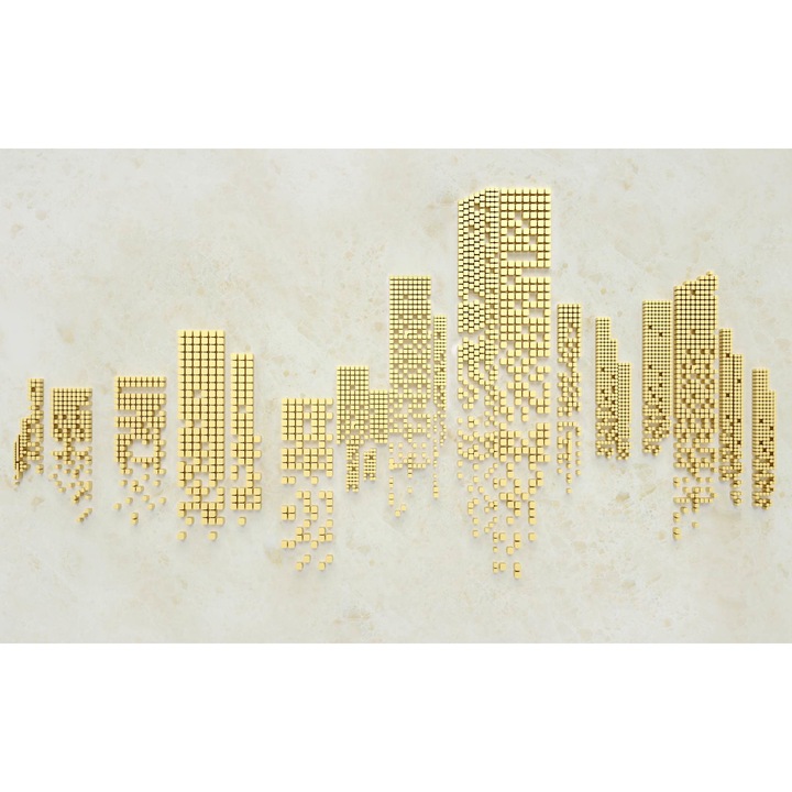 Fototapet, Panorama orasului in stil abstract, Orasul New York, 150 cm x 100 cm