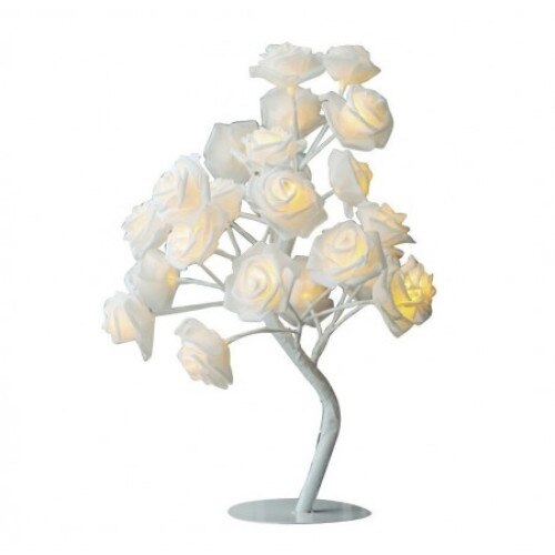 Pomisor cu trandafiri led alb , 24 leduri, 45 cm