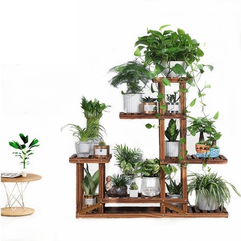 Suport plante unho, 6 niveluri, Lemn, Maro Suport plante unho, 6 niveluri, Lemn, Maro
