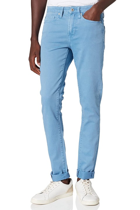 Találja meg a férfi farmert, vékony szabást, letisztult designt, pamutot, Világoskék