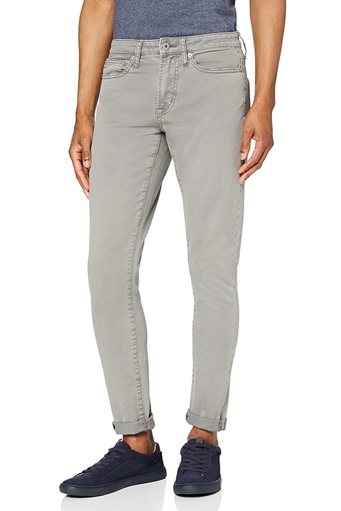 Találja meg a férfi farmert, vékony szabást, letisztult designt, pamutot, Szürke