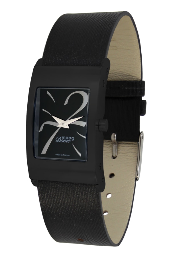 Ceas dama, Moog Paris, Dome, Cadran negru, 21 cm, Negru