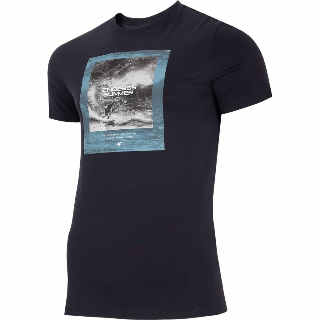 Tricou barbati 4F, H4L21-TSM028, Bumbac, Bleumarin, 2XL