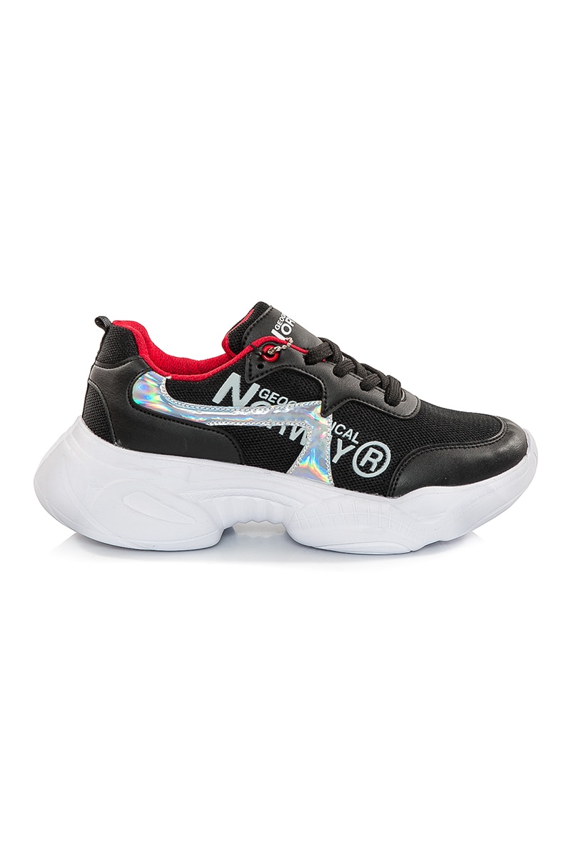 Pantofi barbatesti, Geographical Norway, piele ecologica, negru cu nuante argintii