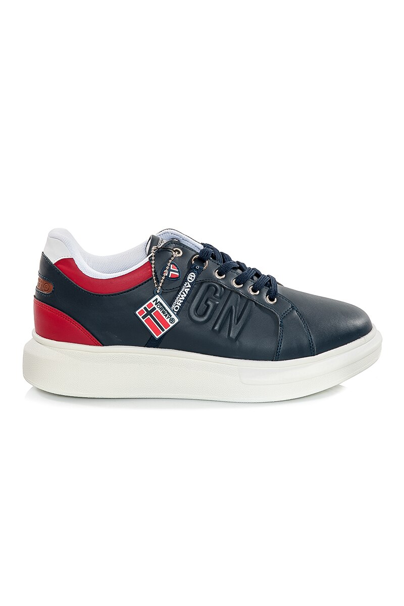 Pantofi barbati, Geographical Norway, piele ecologica, albastru Navy