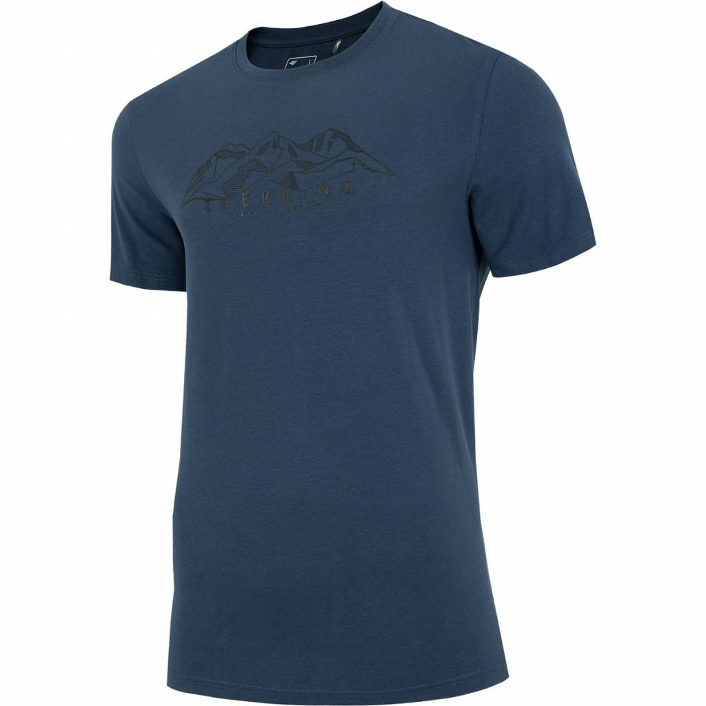Tricou barbati 4F, H4L21-TSM062, Bumbac, Albastru inchis, M