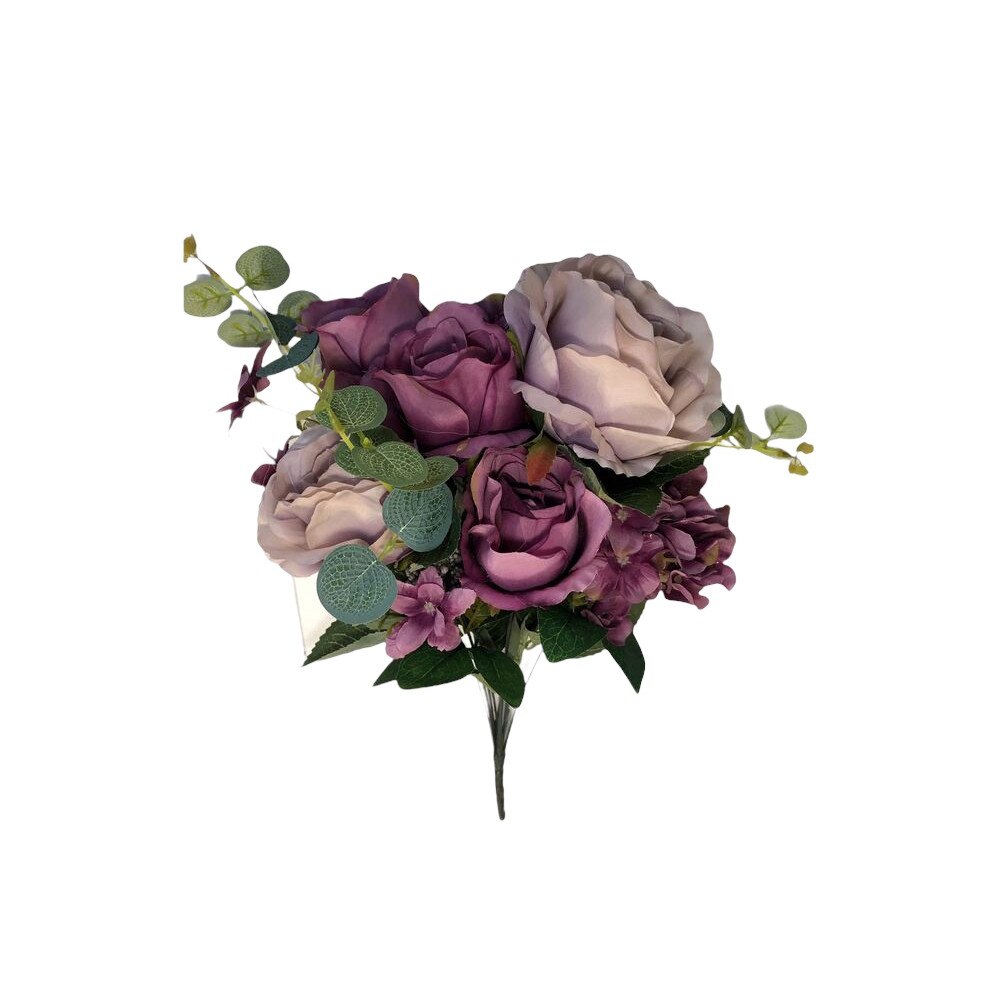Flori artificiale 120749, Buchet trandafiri, Violet, 50 cm