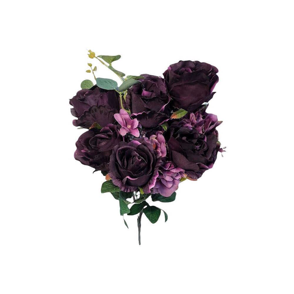 Flori artificiale 1207400009, Buchet trandafiri, Violet, 50 cm