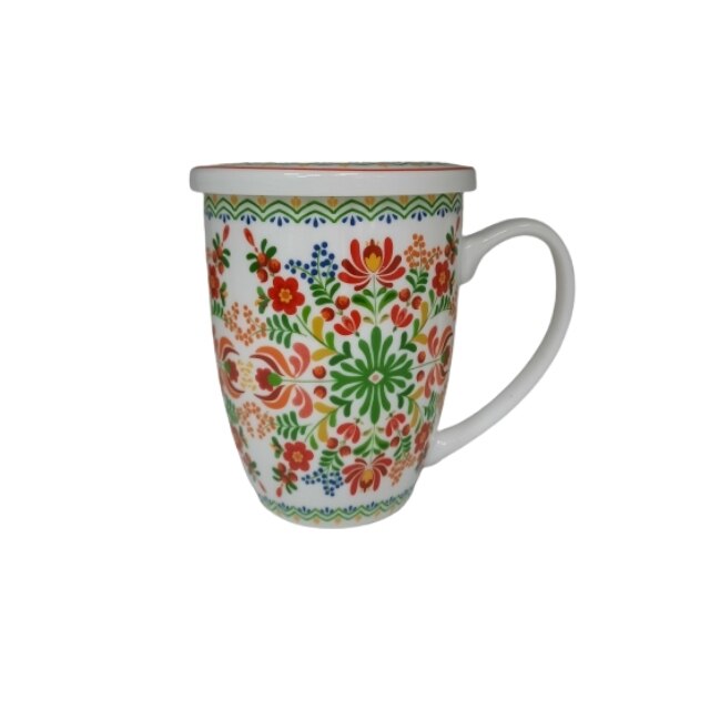 Cana portelan cu infuzor si capac 420ml Etno