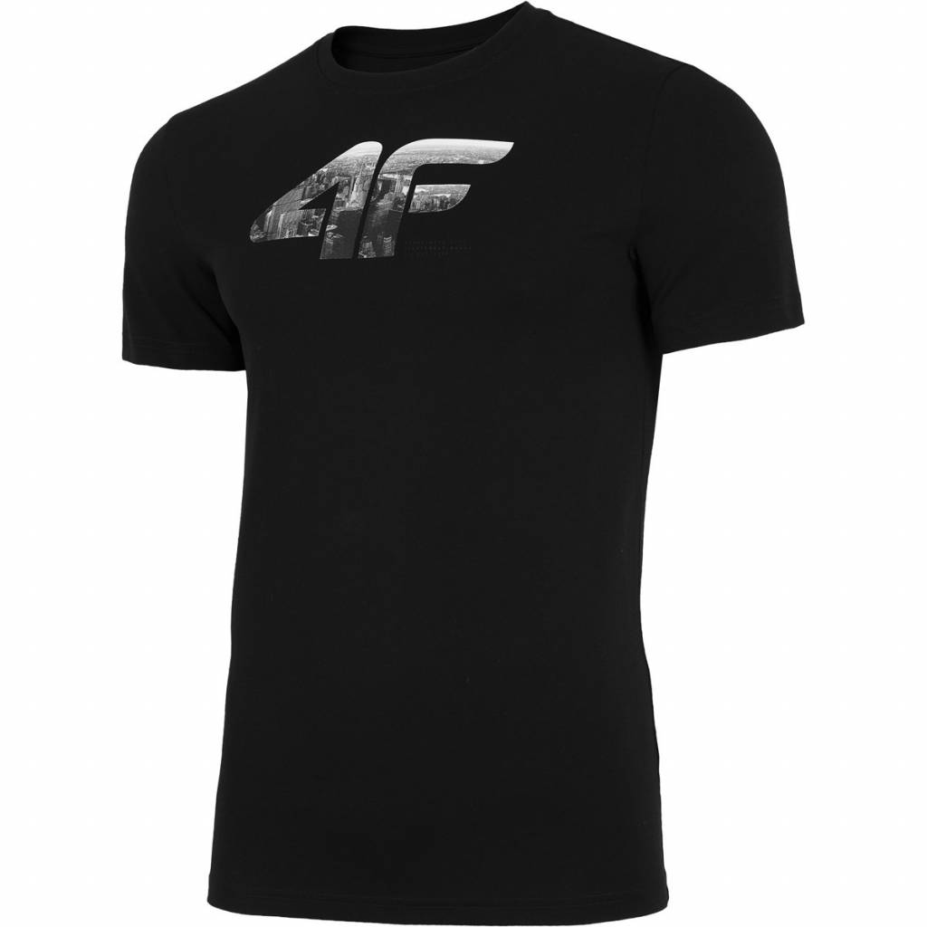 Tricou barbati 4F, H4L21-TSM024, Bumbac, Negru, M