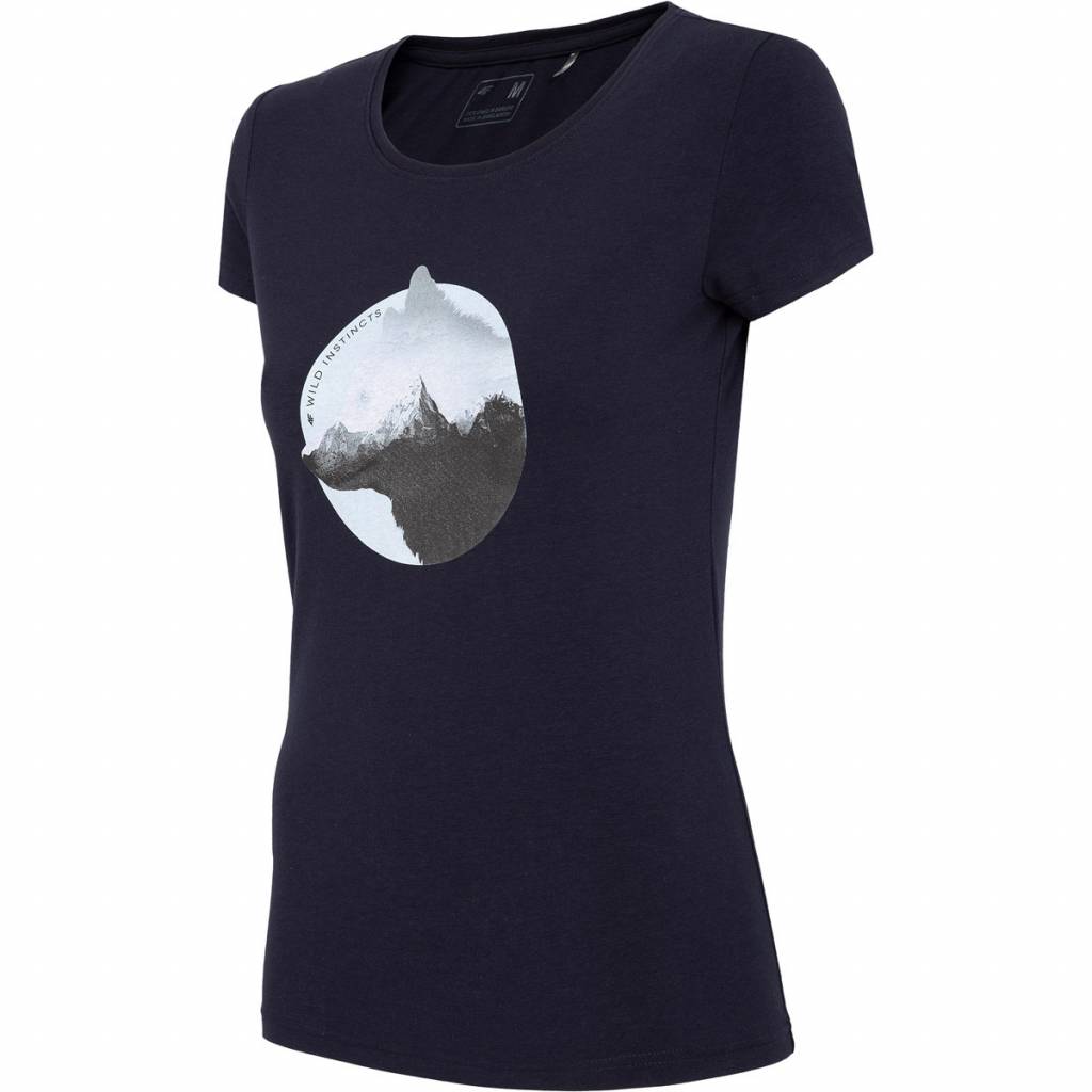 Tricou cu imprimeu 4F, Bumbac, Bleumarin, XL