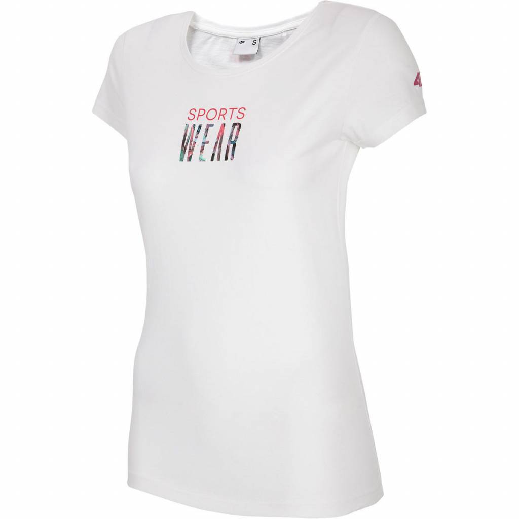 Tricou sport 4F, H4L21-TSD037, Bumbac, Alb