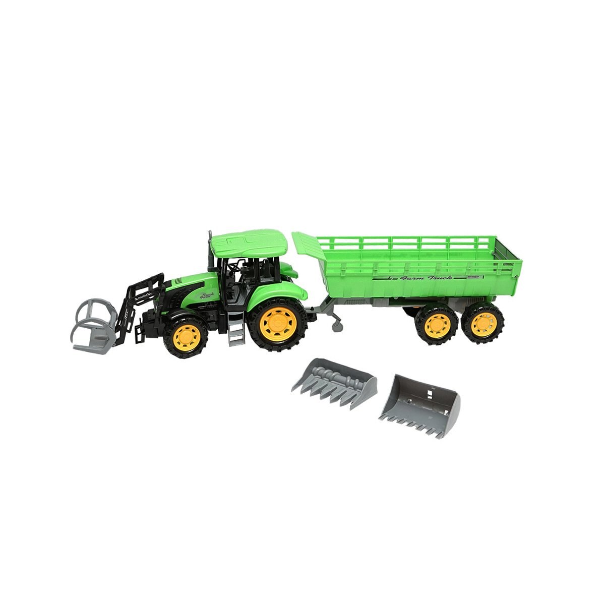 Tractor cu incarcator frontal si remorca