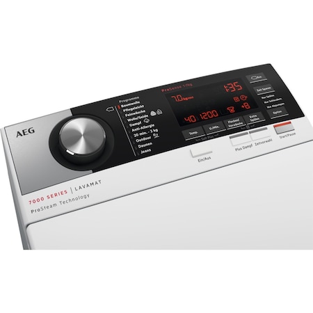 Masina de spalat rufe cu incarcare verticala AEG LTN7C373E, 7 kg, 1300 RPM, Clasa C, Motor Inverter, ProSteam, ProSense, Alb
