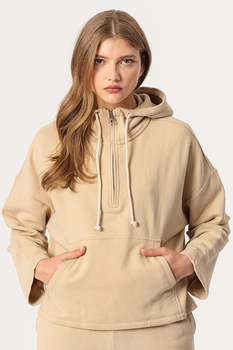 Marc O'Polo, Hanorac de bumbac cu maneci cazute, Bej Marc O'Polo, Hanorac de bumbac cu maneci cazute, Bej