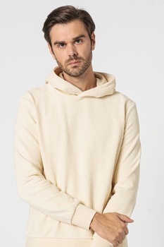 Marc O'Polo, Hanorac de bumbac cu aspect striat, Crem Marc O'Polo, Hanorac de bumbac cu aspect striat, Crem