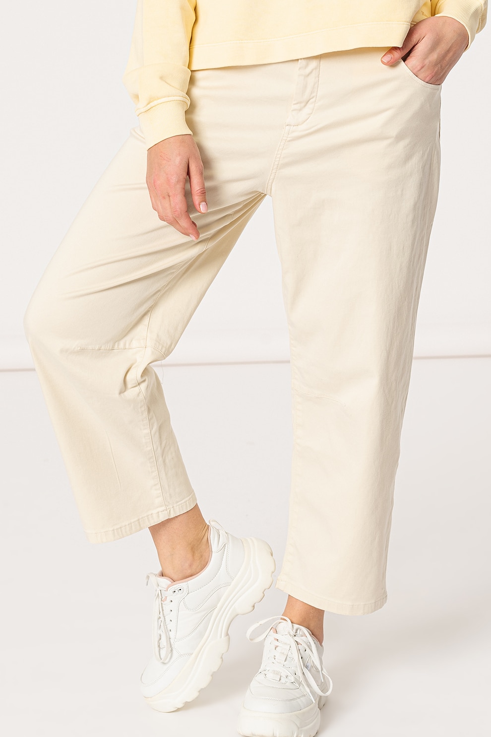 Marc O'Polo, Pantaloni drepti din amestec de lyocell, Crem