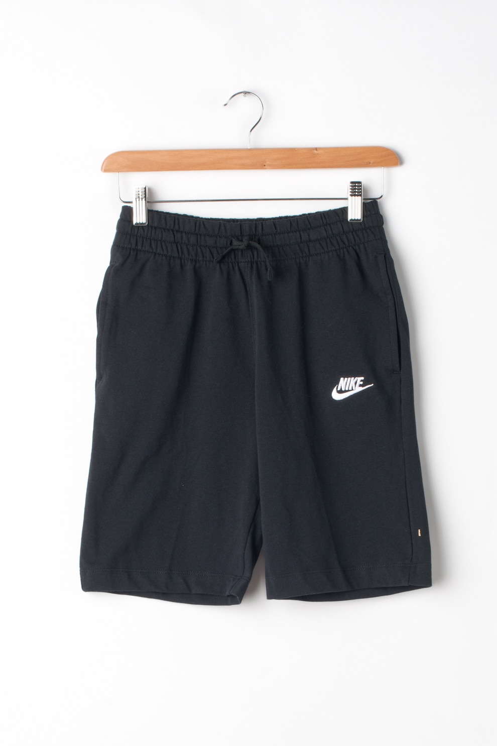 Nike, Bermude sport cu snur in talie, Negru