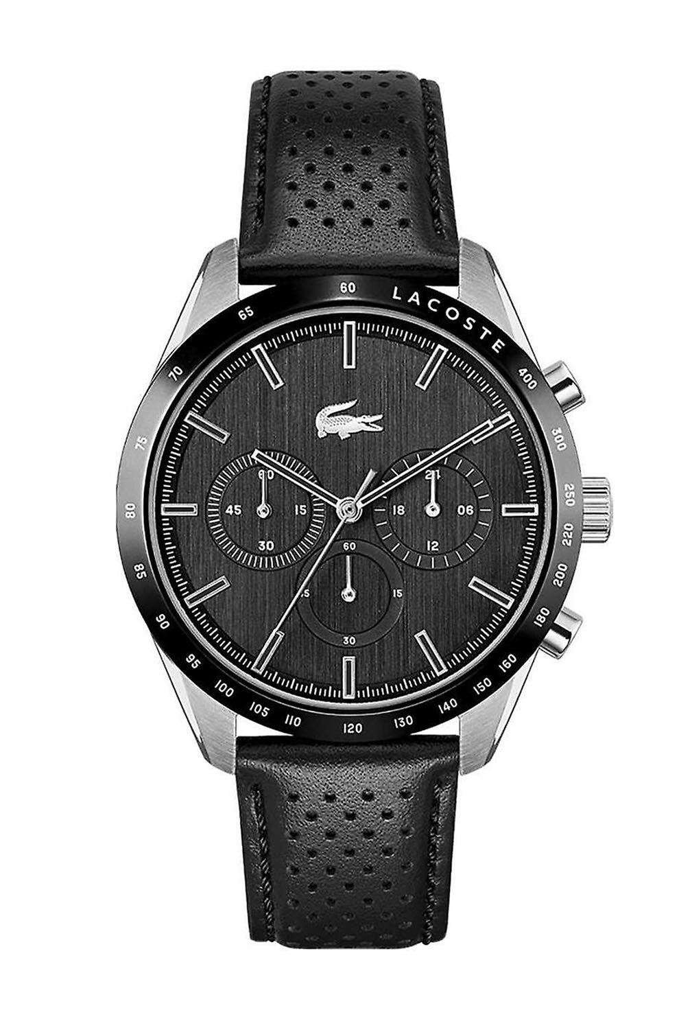 Lacoste, Ceas analog cu o curea din piele, Negru