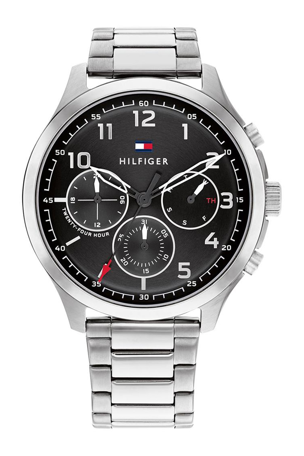 Tommy Hilfiger, Ceas quartz din otel inoxidabil, Argintiu