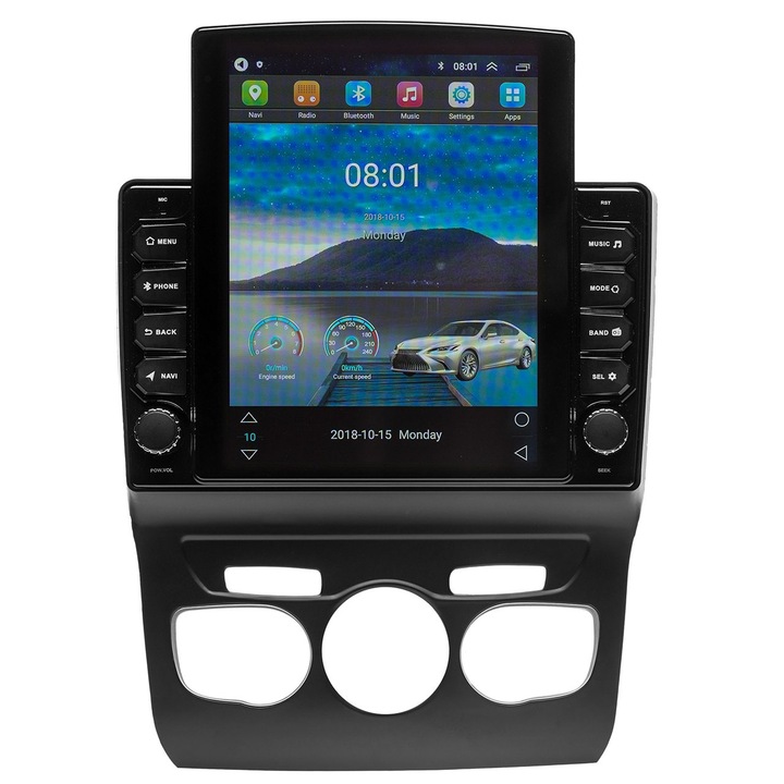 Navigatie AUTONAV Android GPS Dedicata Citroen C4 2010-2018, Model XPERT Memorie 128GB Stocare, 6GB RAM, Butoane Si Volum Fizice, Display Vertical Stil Tesla 10" Full-Touch, WiFi, 2 x USB, Bluetooth, 4G, Octa-Core 8 * 1.8GHz, 4 * 50W Audio