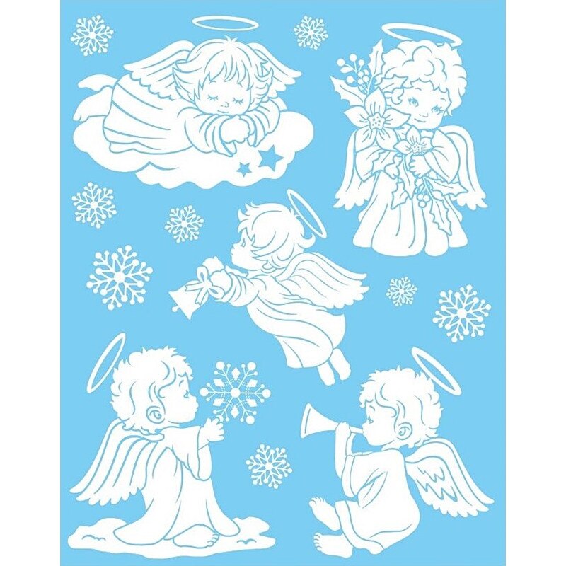 Sticker pentru geam - ingerasi simpatici, 30 x 42 cm