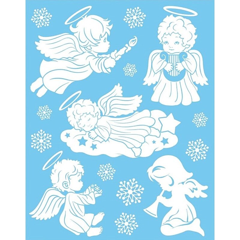 Sticker pentru geam - ingerasi simpatici, 30 x 42 cm, W8486.1