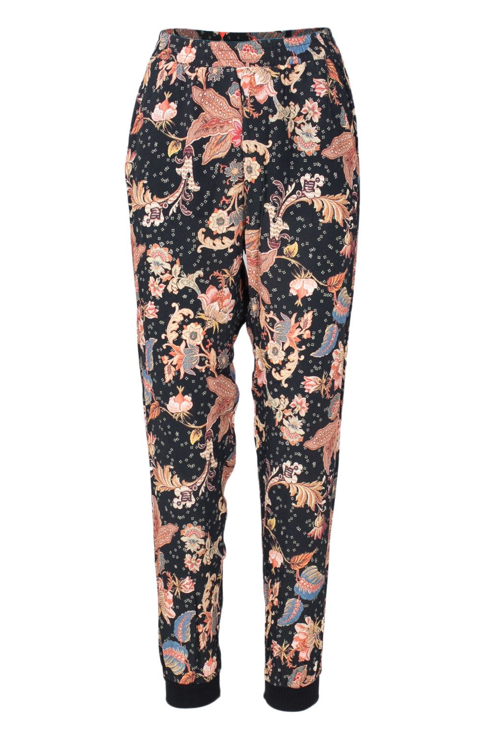 Pantaloni florali cu talie elastica,Desigual-Atenas, Multicolor, XS