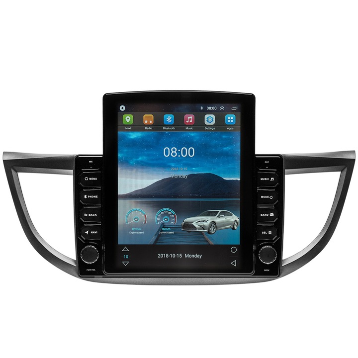 Navigatie AUTONAV Android GPS Dedicata Honda CR-V 2011-2016, Model XPERT Memorie 16GB Stocare, 1GB RAM, Butoane Si Volum Fizice, Display Vertical Stil Tesla 10" Full-Touch, WiFi, 2 x USB, Bluetooth, Quad-Core 4 * 1.8GHz, 4 * 50W Audio