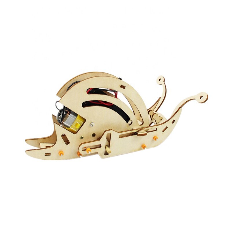 Jucarie educationala copii model Melc , Diy, puzzle 3D din lemn, cu baterii