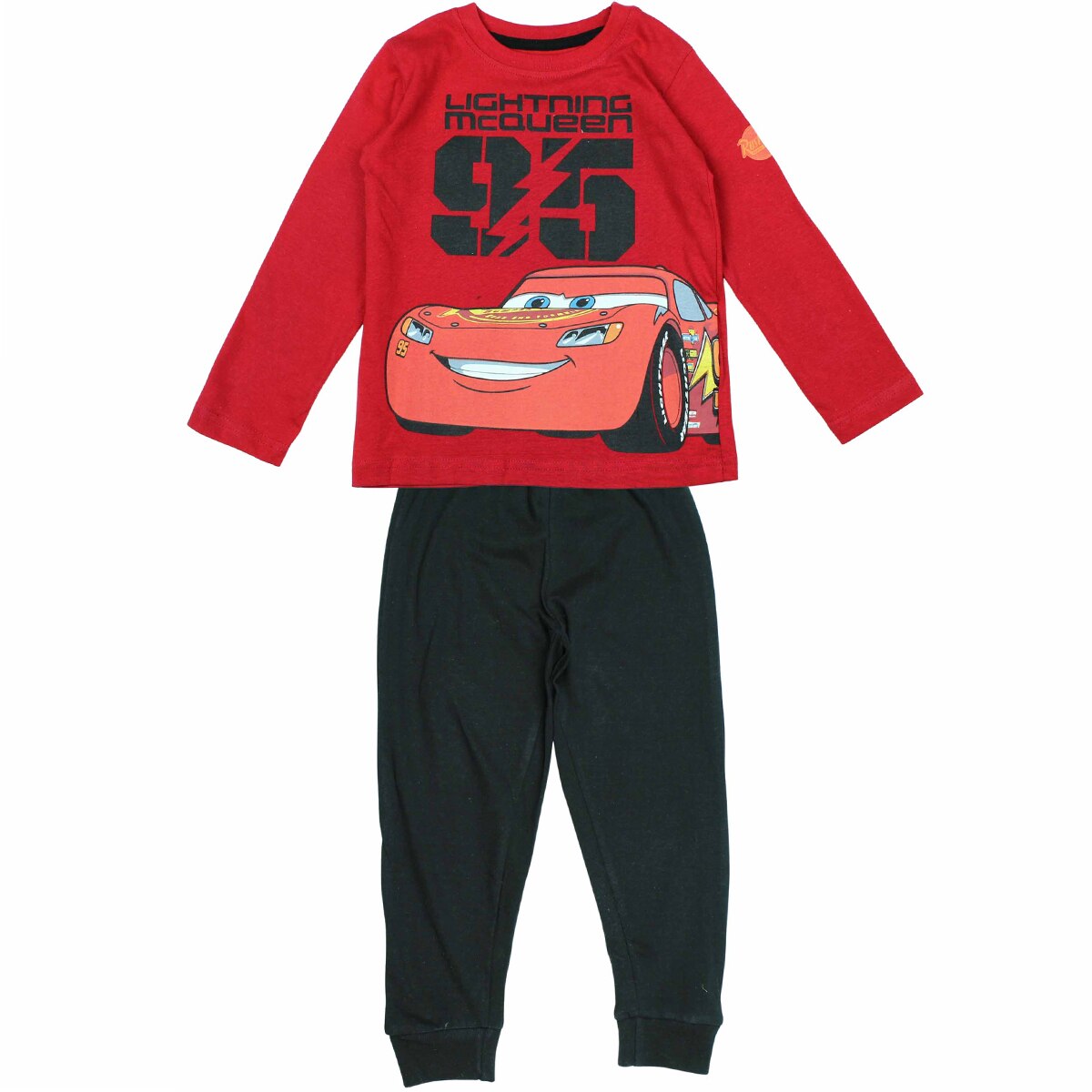 Pijamale lungi Disney Cars,model 8836, Rosu/Negru